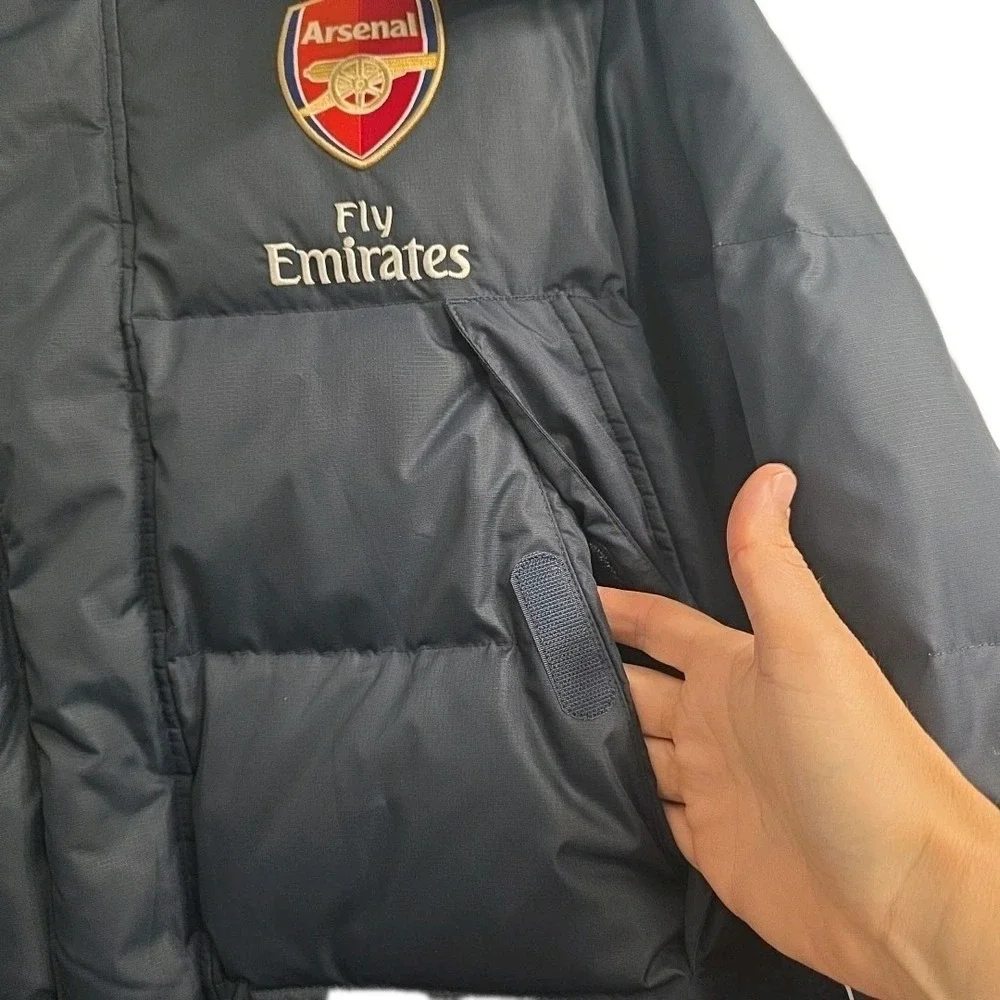 Nike Fit Arsenal Nylon Down Dark Grey Jacket Size M Football Soccer FLY EMIRATES